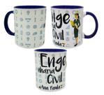 Caneca Azul Escuro Profissão Carreira Engenharia Civil