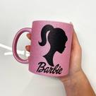 Caneca Barbie em cerâmica rosa com glitter Caneca Barbie em cerâmica rosa com glitter
