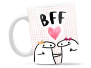 Caneca Best Fofoqueiras Divertida Porcelana Xícara 325ml + Caixa Presente