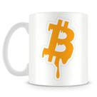 Caneca Bitcoin Derretendo - Cerâmica Premium 325ml