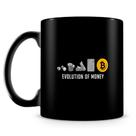 Caneca Bitcoin - Evolução do Dinheiro - 100% Preta - 325ml