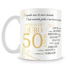 Caneca Bodas de Ouro Personalizada com Foto - 325ml