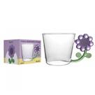 Caneca Borossilicato de Vidro 250ml Floral Pétalas Allmix