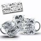 Caneca Branca Amigas Amizades Mod.18