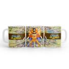 Caneca Branca Cavaleiros Dos Zodíaco Aldebaran de Touro Cerâmica 325 Ml