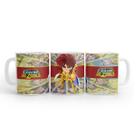 Caneca Branca Cavaleiros Dos Zodíaco Dohko de Libra Cerâmica 325 Ml