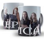 Caneca Branca De Bandas De Rock Goticas Goticos Epica Logo