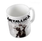 Caneca Branca De Bandas Rock Metallica Blackened Logo Metal