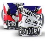 Caneca Branca De Bandas Rock Sex Pistols Anarchy In The Uk