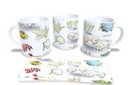 Caneca Branca de Porcelana Personalizada Coleção Luta em Quadrinhos