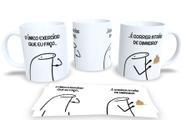 Caneca Branca de Porcelana Personalizada Flork Frases Engraçadas, Divertidas Pack2