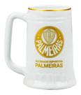Caneca Branca Dourada Porcelana 500ml - Palmeiras