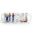 Caneca Branca Dragon Ball Mangá Androides 17 E 18 Cerâmica 325 Ml