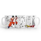 Caneca Branca Dragon Ball Mangá Gohan Base Cerâmica 325 Ml