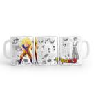 Caneca Branca Dragon Ball Mangá Goku SSJ3 Cerâmica 325 Ml