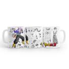 Caneca Branca Dragon Ball Mangá Trunks Base 2 Cerâmica 325 Ml