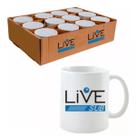 Caneca Branca Live Aaa Para Sublimação Porcelana - 12 Unidades.
