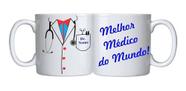 Caneca Branca Melhor Médico Do Mundo Medicina Profissão