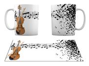 Caneca Branca Música Notas Musicais Instrumento Violino