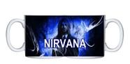 Caneca Branca Nirvana Bandas De Rock N Roll Kurt Grunge