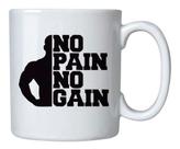 Caneca Branca No Pain No Gain Academia Esportes Gym