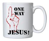 Caneca Branca One Way Jesus Biblicas Frases Gospel