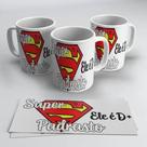 Caneca Branca Pai Super Padrasto Ele É Demais Amor Frases
