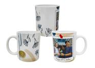 Caneca Branca Personalizada Aquarela Flores Japonesas Fotos