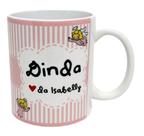 Caneca Branca Personalizada Dinda Madrinha de Batizado