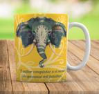 Caneca Branca Personalizada Mandala Elefante