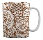 Caneca Branca Personalizada Mandala Marrom
