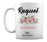 Caneca Branca Personalizada Presente Madrinha de Casamento