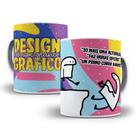 Caneca Branca Porcelana Flork Profissão Design Gráfico 1 Unidade 325ml + Caixinha