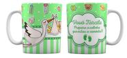 Caneca Branca Verde Vovô Personalizado Estou Chegando!