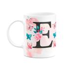 Caneca Butterfly - Inicial do nome letra E - 325ml