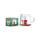 Caneca C/ Pires Bambu Melancia 280ml em Vidro Allmix