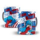 Caneca Capitão América Com Café Sem Café Porcelana Modelo 2
