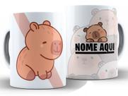 Caneca Capivara Divertida Porcelana Xícara 325ml + Caixa Presente