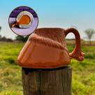 Caneca Casco Cavalo Ferradura Veterinária 3D Cerâmica - Presente Criativo
