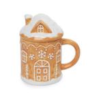 Caneca Casinha de Biscoito Gingerbread em Cerâmica com Tampa 440ml Caneca Casinha de Biscoito Gingerbread em Cerâmica com Tampa 440ml