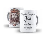 Caneca Católica Sagrado Coração de Jesus Eu Vos Louvo