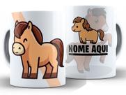 Caneca Cavalo Divertida Porcelana Xícara 325ml + Caixa Presente