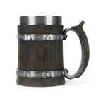Caneca Ceramic Barrel Viking-Inspired 350ml com aço inoxidável Caneca Ceramic Barrel Viking-Inspired 350ml com aço inoxidável