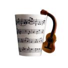 Caneca Ceramic Music Note com alça de guitarra, capacidade de 350 ml