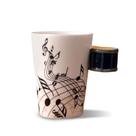 Caneca Ceramic Music Note com alça de tambor, capacidade de 350 ml