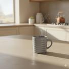 Caneca Cerâmica 210ml Ondas Glossy Café Espresso Chá Moderna Cor:Branco