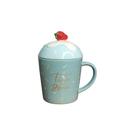 Caneca Cerâmica 420ml Azul Rosa Verde Café Presente Mãe Chá Mesa Posta Tampa Exclusiva Resistente Criativa -