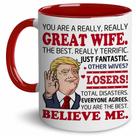 Caneca cerâmica BECHUSKY de 11 onças Great Wife, presente para ela