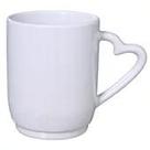 Caneca Cerâmica C Alça Coração Branca 325ml