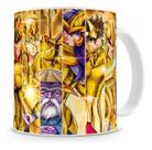 Caneca Cerâmica Caval De Ouro Cavaleiros Do Zodíaco 325ml